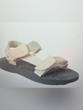 Burberry Cream and Black Strappy Sport Sandals
